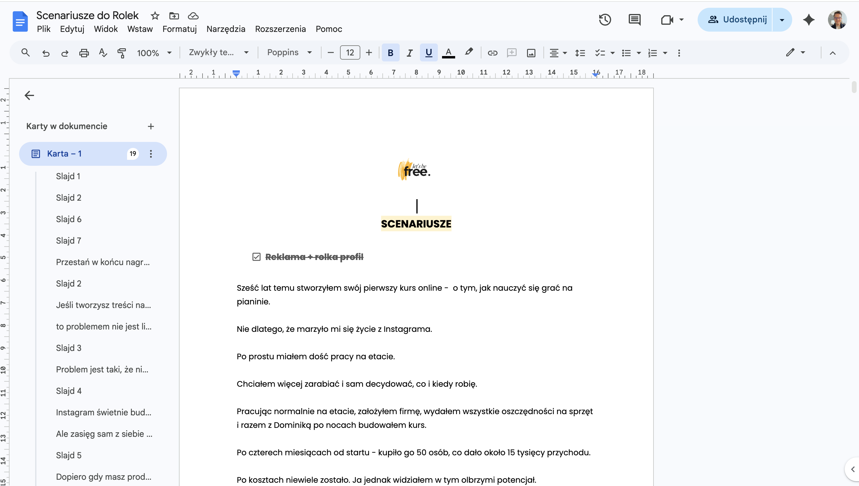Szablony contentu – posty, rolki, reklamy